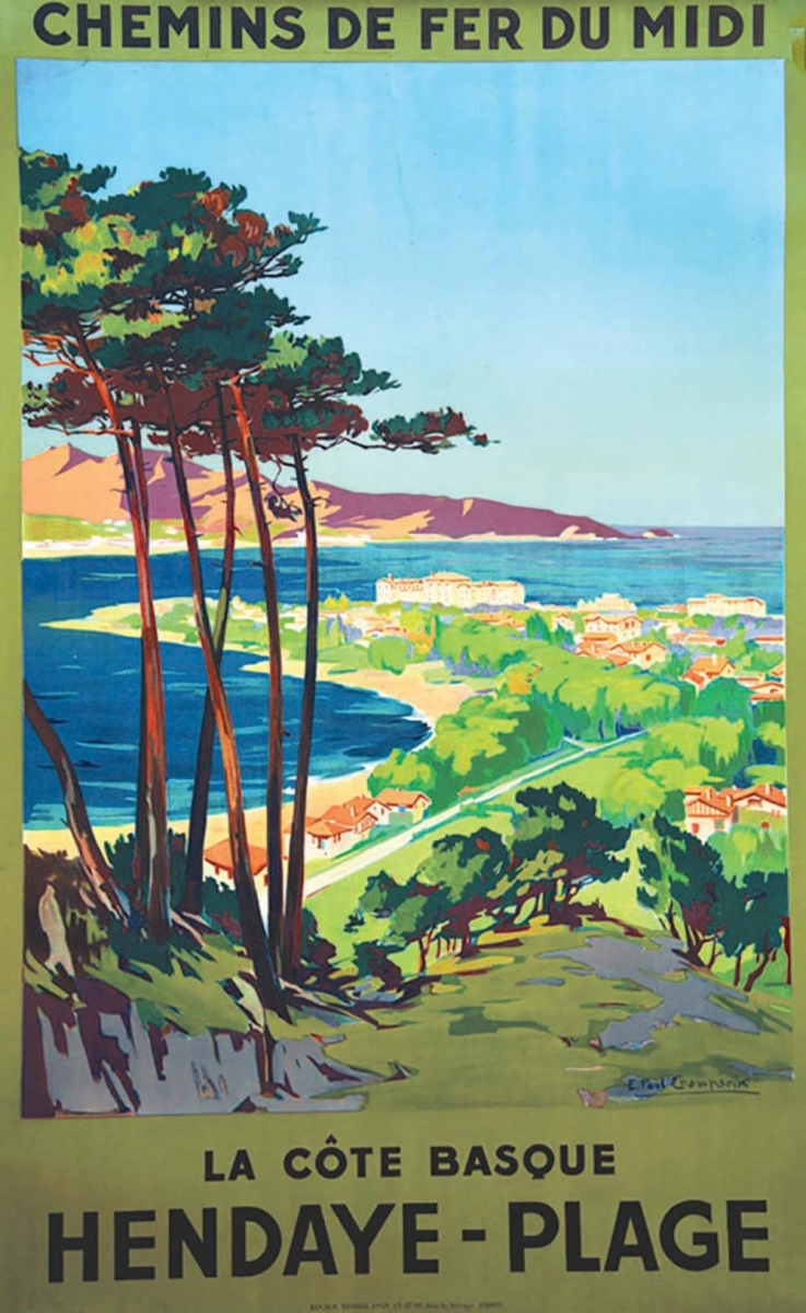 Hendaye travel poster from the 1920s 