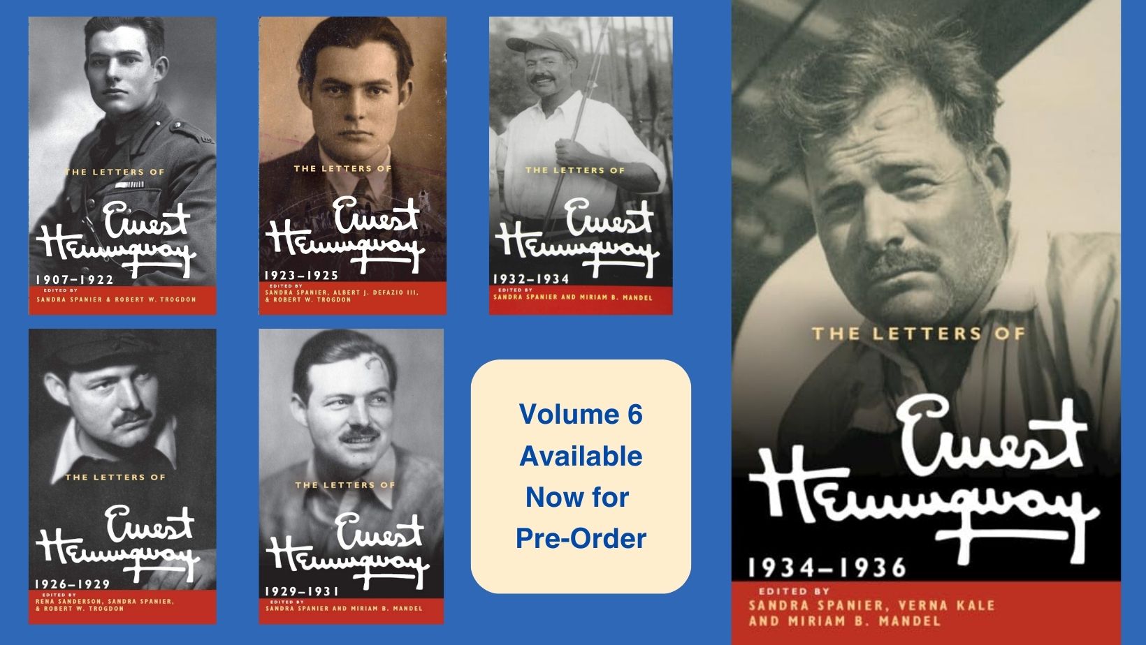 Image of 6 volumes of Hemingway's Letters