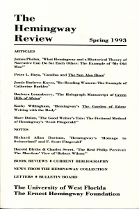 The Hemingway Review Vol.12 No.2 Spring 1993