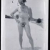 A nearly naked Hemingway wearing an unusual codpiece