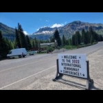 A welcome sign at the Ranger Rider Lodge in Cooke City, Montana