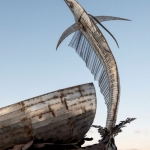 Pescador con Marlin sculpture